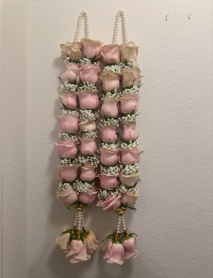 Light Pink Roses & Baby’s Breath Garland – Design 1 – Houston | MWA-G158