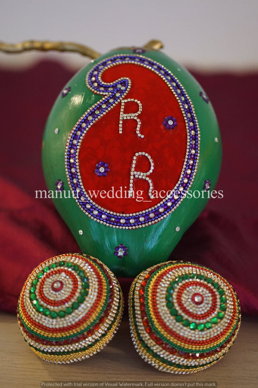 Fresh Kobbari Bondam - Mango Design with Names