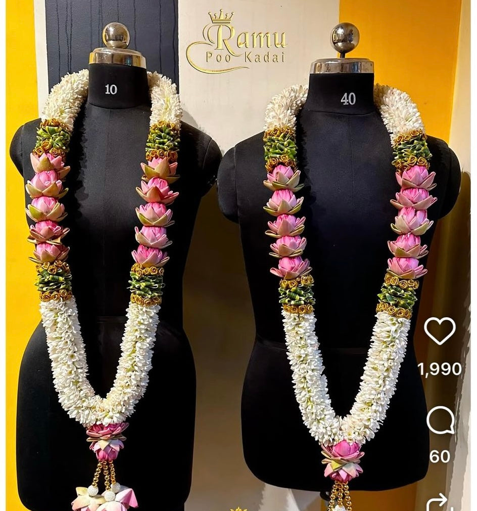 Fresh Flower Garlands – Pink Lotus and Lily's -Customization Available