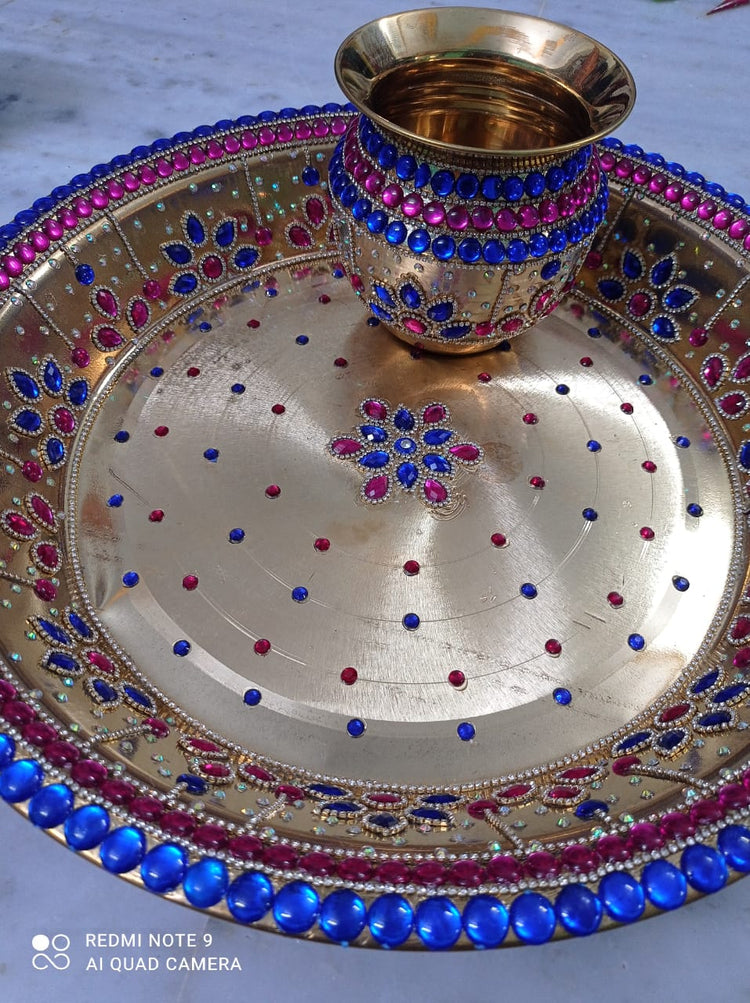 Kanyadanam Set – Chembu & Tambalam – Blue & Pink