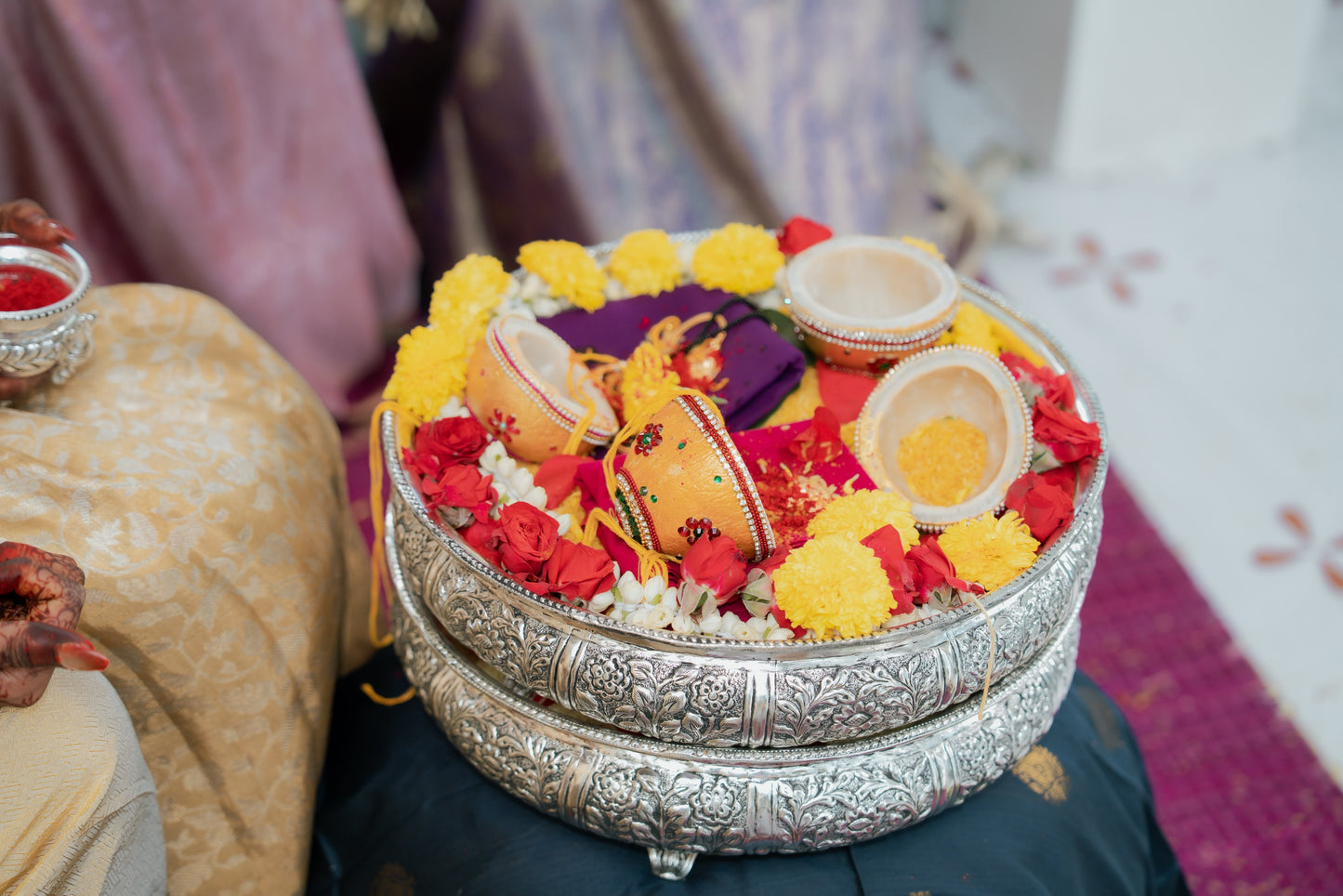 Kobbari Kudakalu OR Kobbari Chippalu - Half Design - flowers