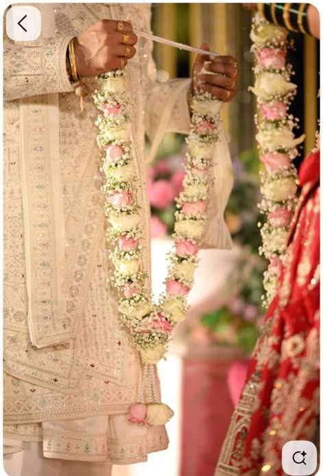 Fresh Flower Garlands – Light Pink, White Rose & Babys Breaths - Customization Available