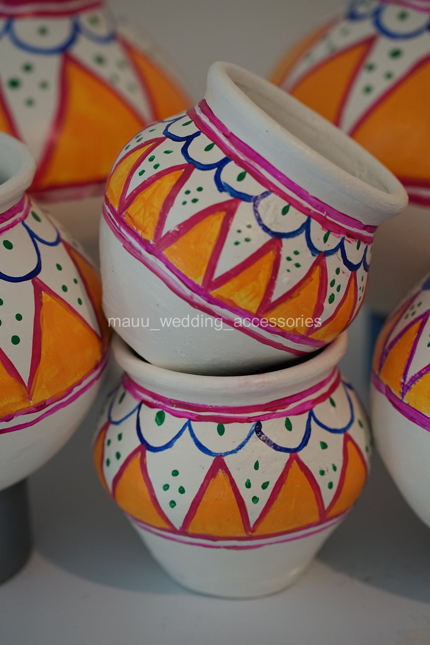Vintage Polu Muntha - Decorated clay pot