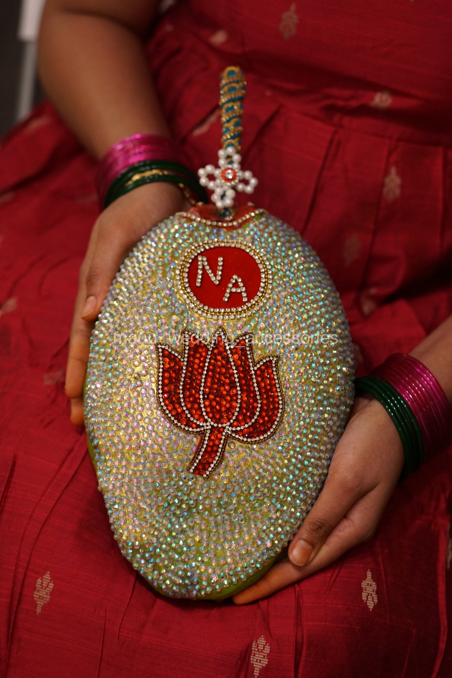 Fresh Kobbari Bondam - Lotus & Names - Full Design