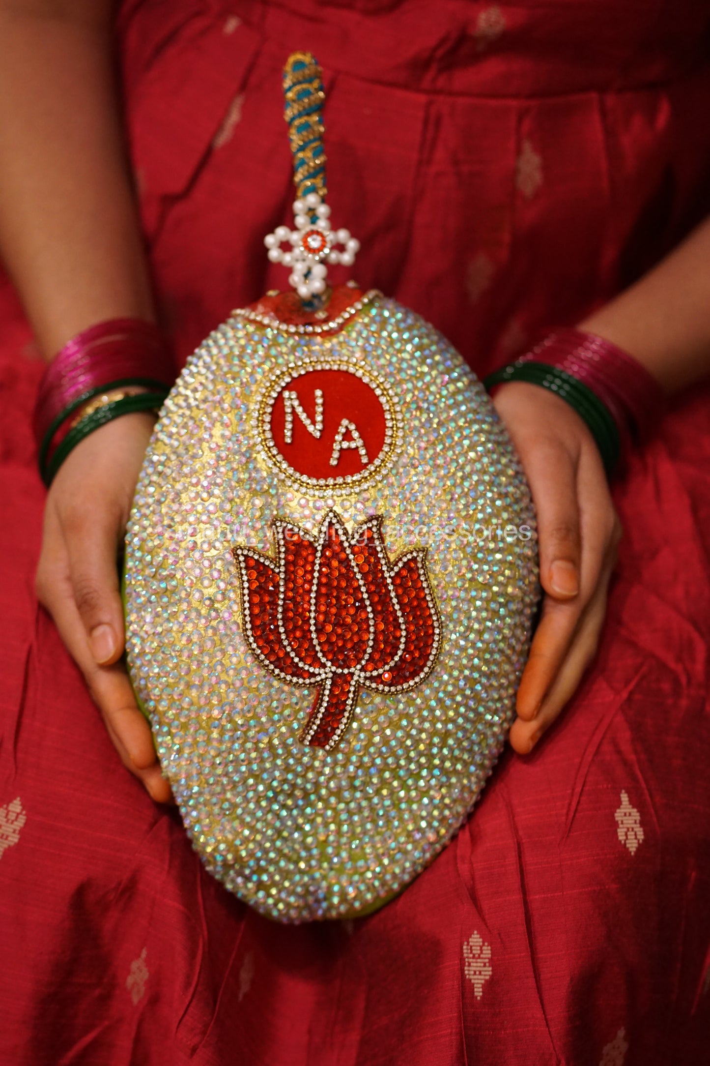 Fresh Kobbari Bondam - Lotus & Names - Full Design