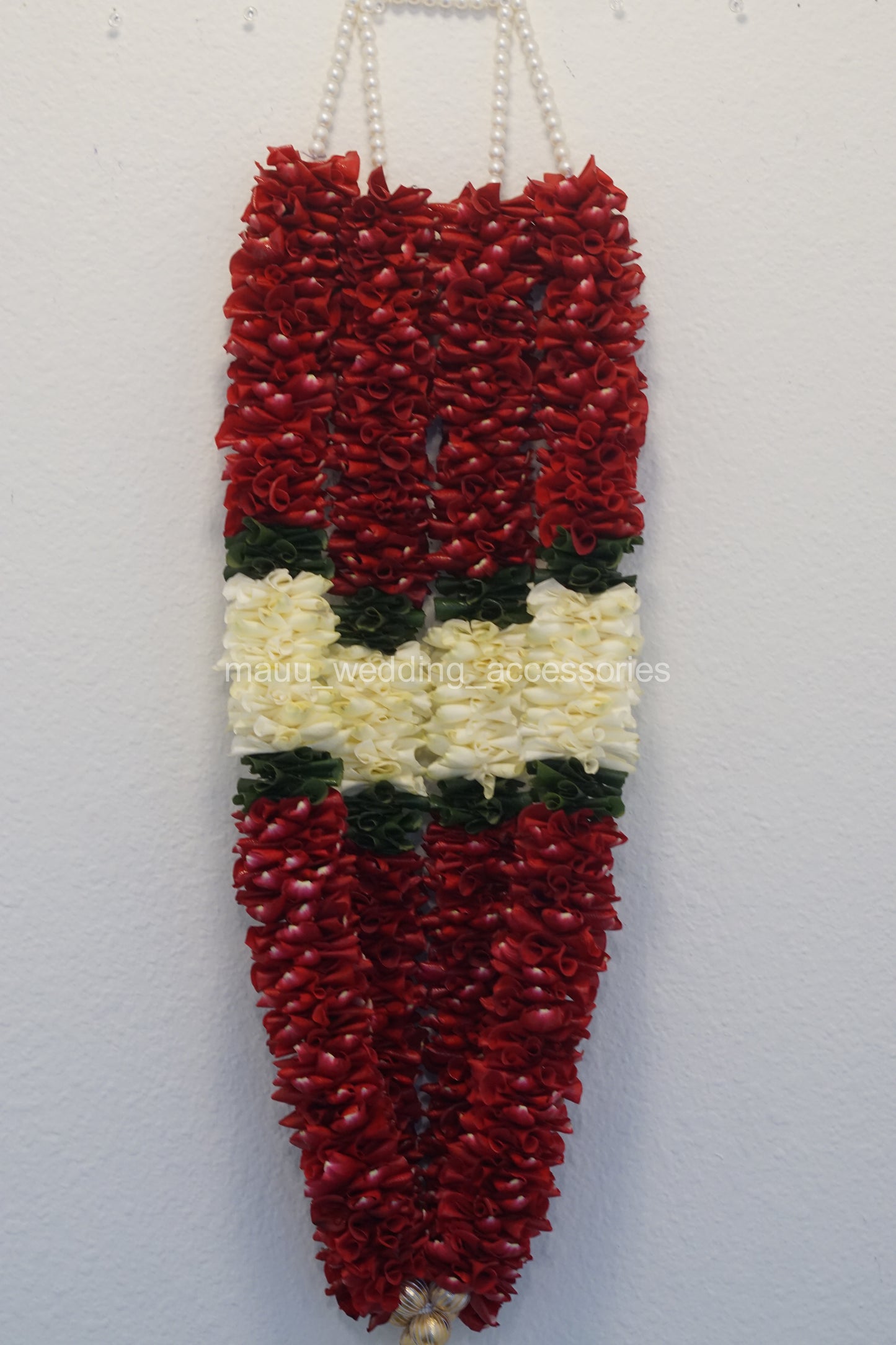 Fresh Flower Garlands – Red & White Rose Petals - Customization Available