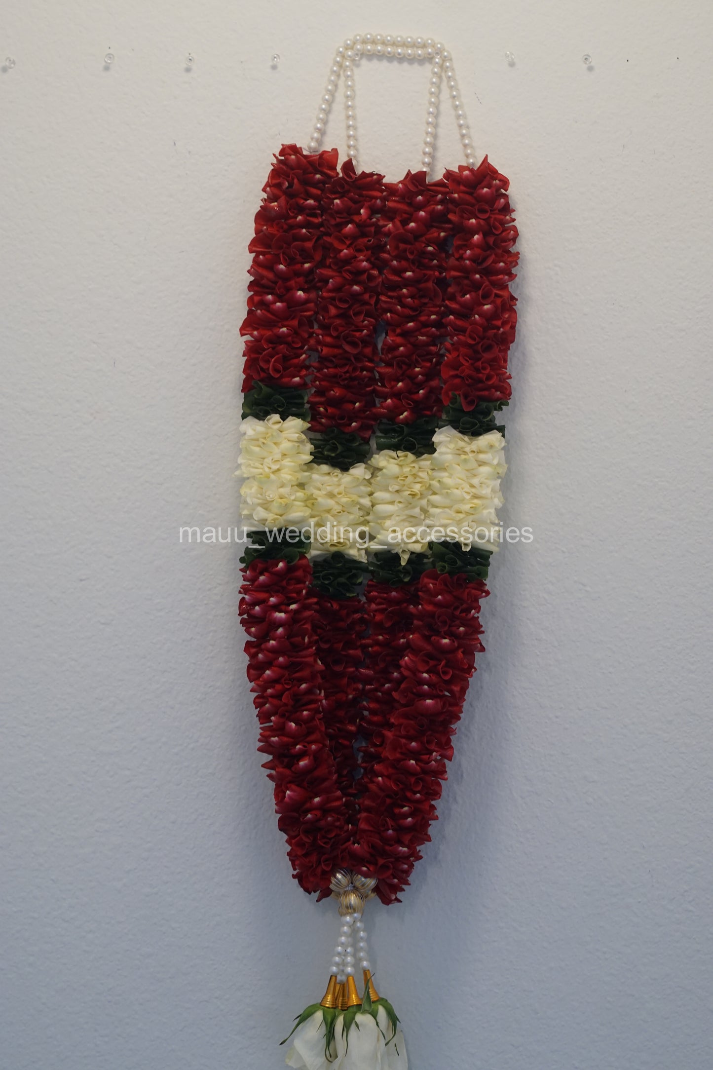 Fresh Flower Garlands – Red & White Rose Petals - Customization Available