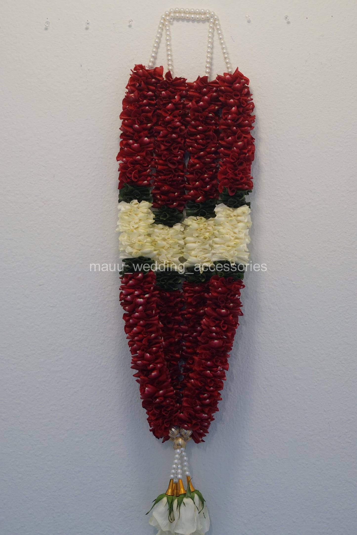 Fresh Flower Garlands – Red & White Rose Petals - Customization Available