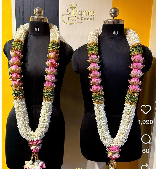Fresh Flower Garlands – Pink Lotus and Lily's -Customization Available