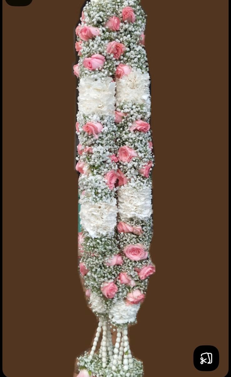 Fresh Flower Garlands – Roses, Carnations & Baby's Breath - Customization Available