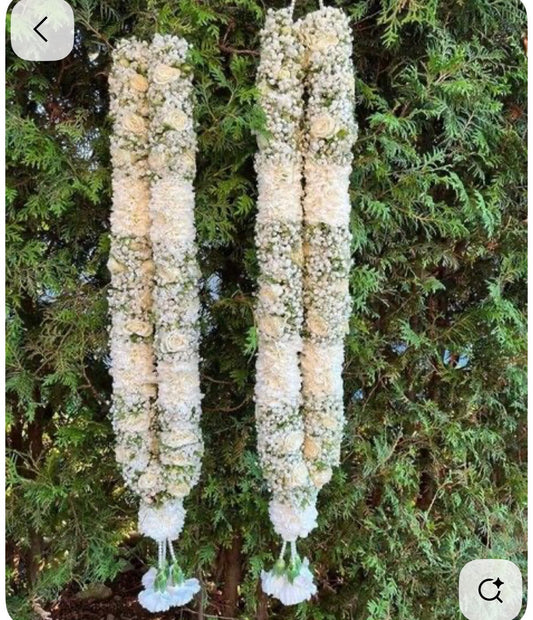 Fresh Flower Garlands – Roses, Carnations & Baby's Breath - Customization Available