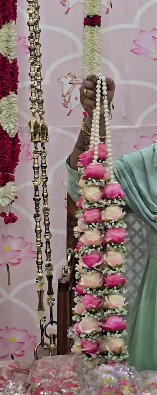 Fresh Flower Garlands – Pink Rose & Babys Breaths - Customization Available