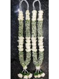 Fresh Flower Garlands – White Roses & Baby's Breath - Customization Available.