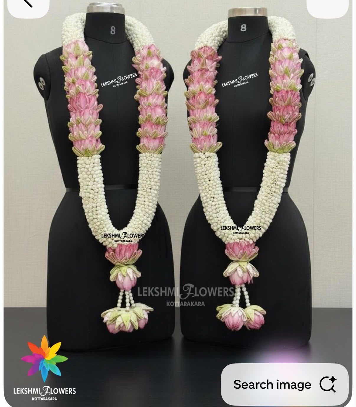 Fresh Flower Garlands – Lilies instead Jasmines, Pink Lotus and Baby’s breath- Customization Available