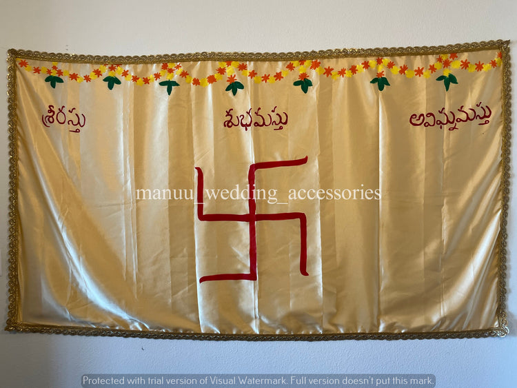 Addu Thera / Therasala – Swasthik with Bride & Groom Names – Rental