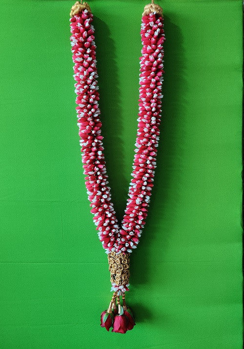 Fresh Flower Garlands – Dark Pink Rose Petals - Customization Available