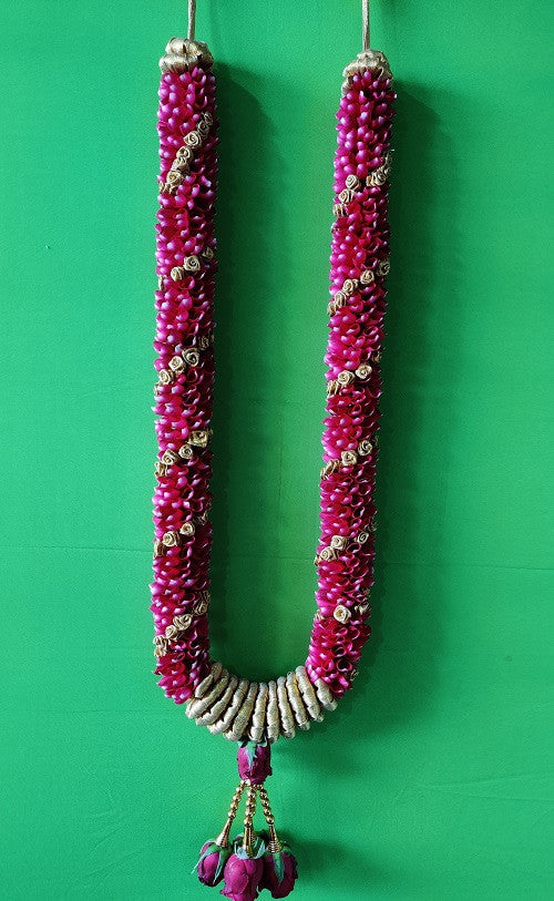 Fresh Flower Garlands – Dark Pink Rose Petals - Customization Available