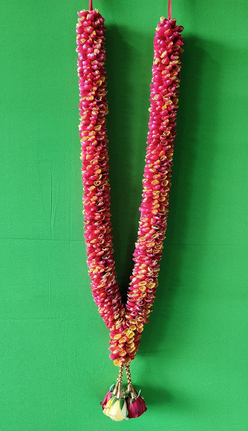 Fresh Flower Garlands – Red Rose Petal - Customization Available