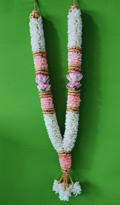 Fresh Flower Garlands – Light Pink Rose Petals and Pink Lotus, Lillys - Customization Available