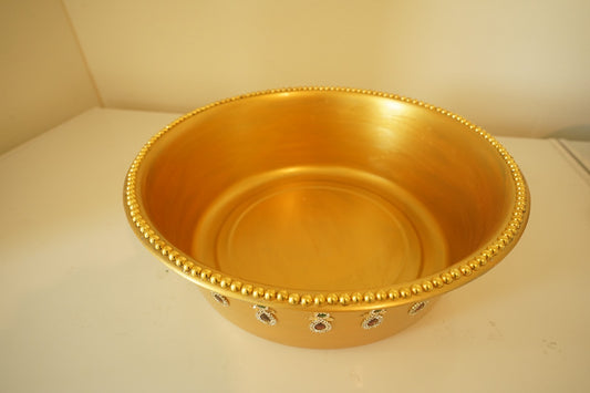 Talambrala Basin - Gold, Green and Red Kundans Design