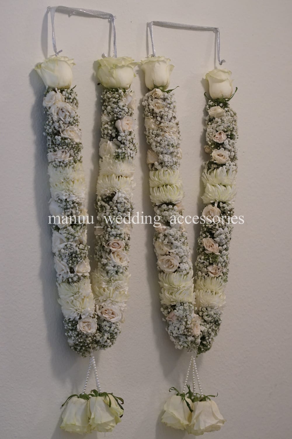 Fresh Flower Garlands – Roses, Carnations & Baby's Breath - Customization Available
