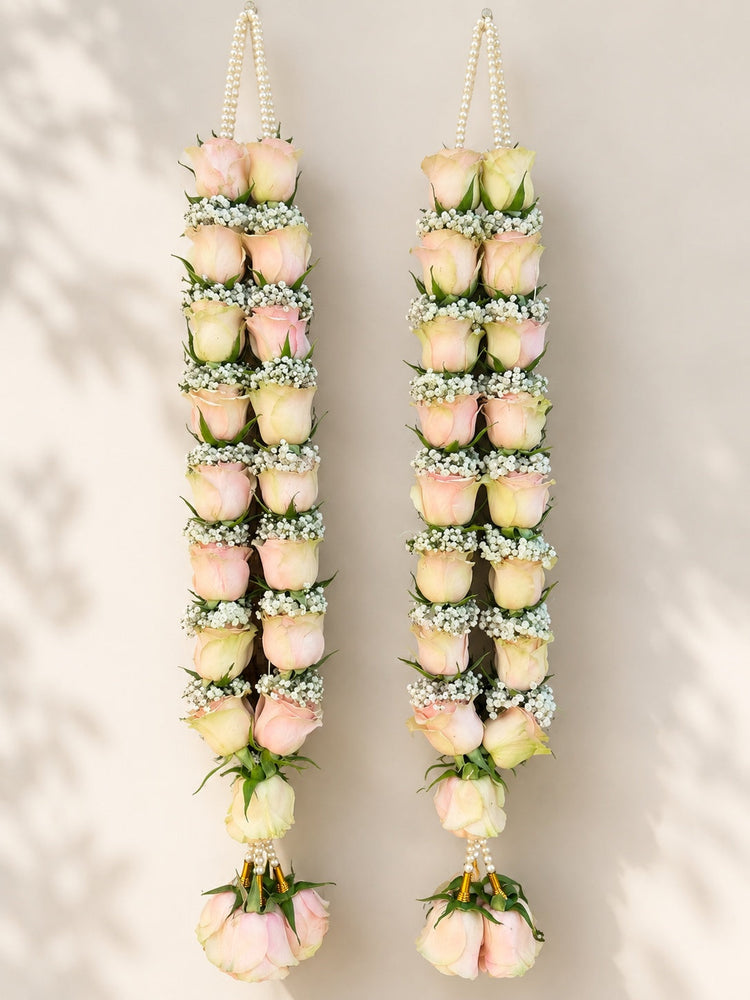 Light Pink Roses & Baby’s Breath Garland – Houston