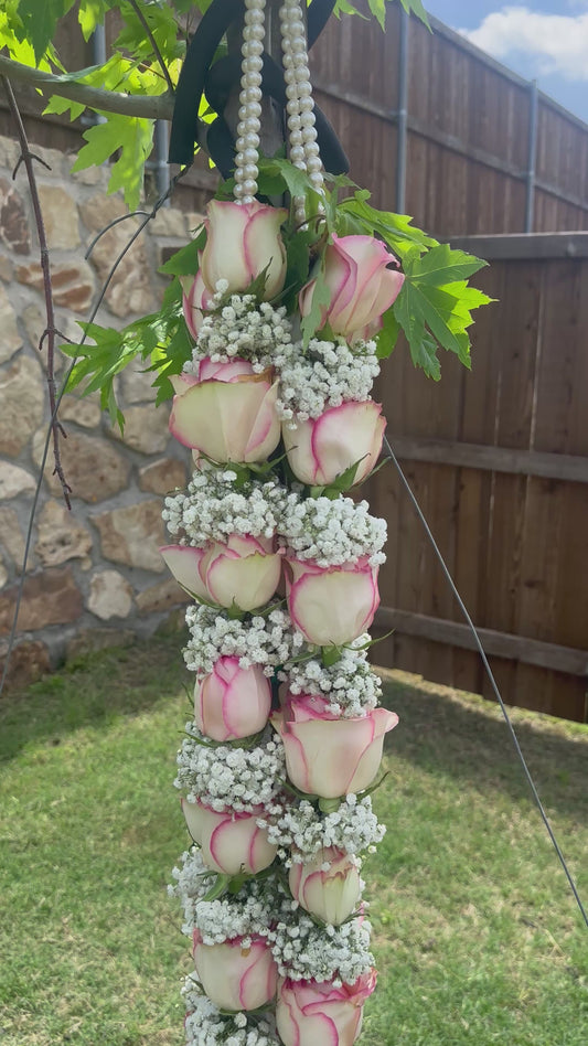 Fresh Flower Garlands – Pink Rose & Babys Breaths - Customization Available