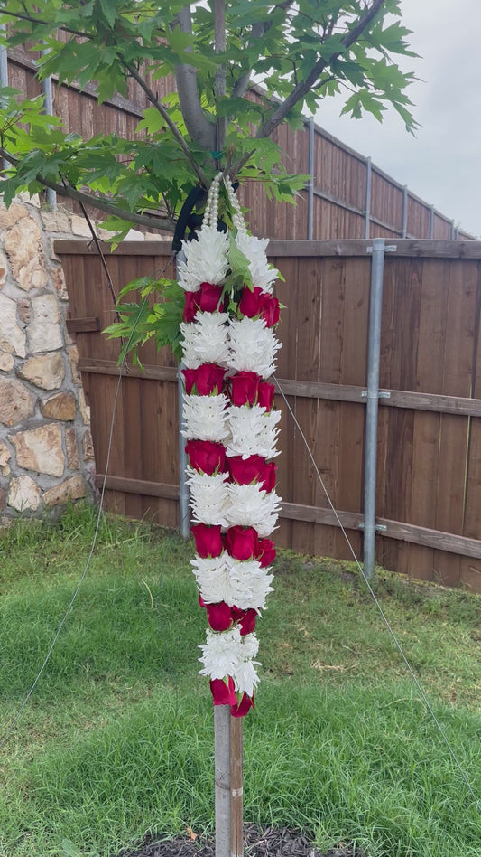 Fresh Flower Garlands – Red Roses and Mums combination - Customization Available (Copy)