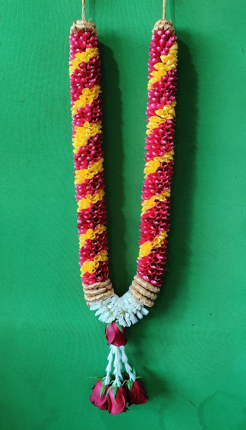Fresh Flower Garlands – Red, Yellow Rose Petals & Lillys - Customization Available
