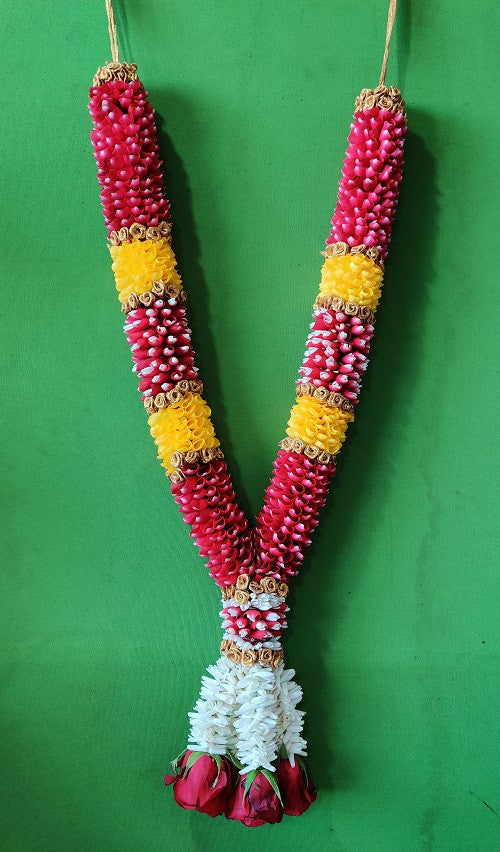Fresh Flower Garlands – Red, Yellow Rose Petals & Lillys - Customization Available