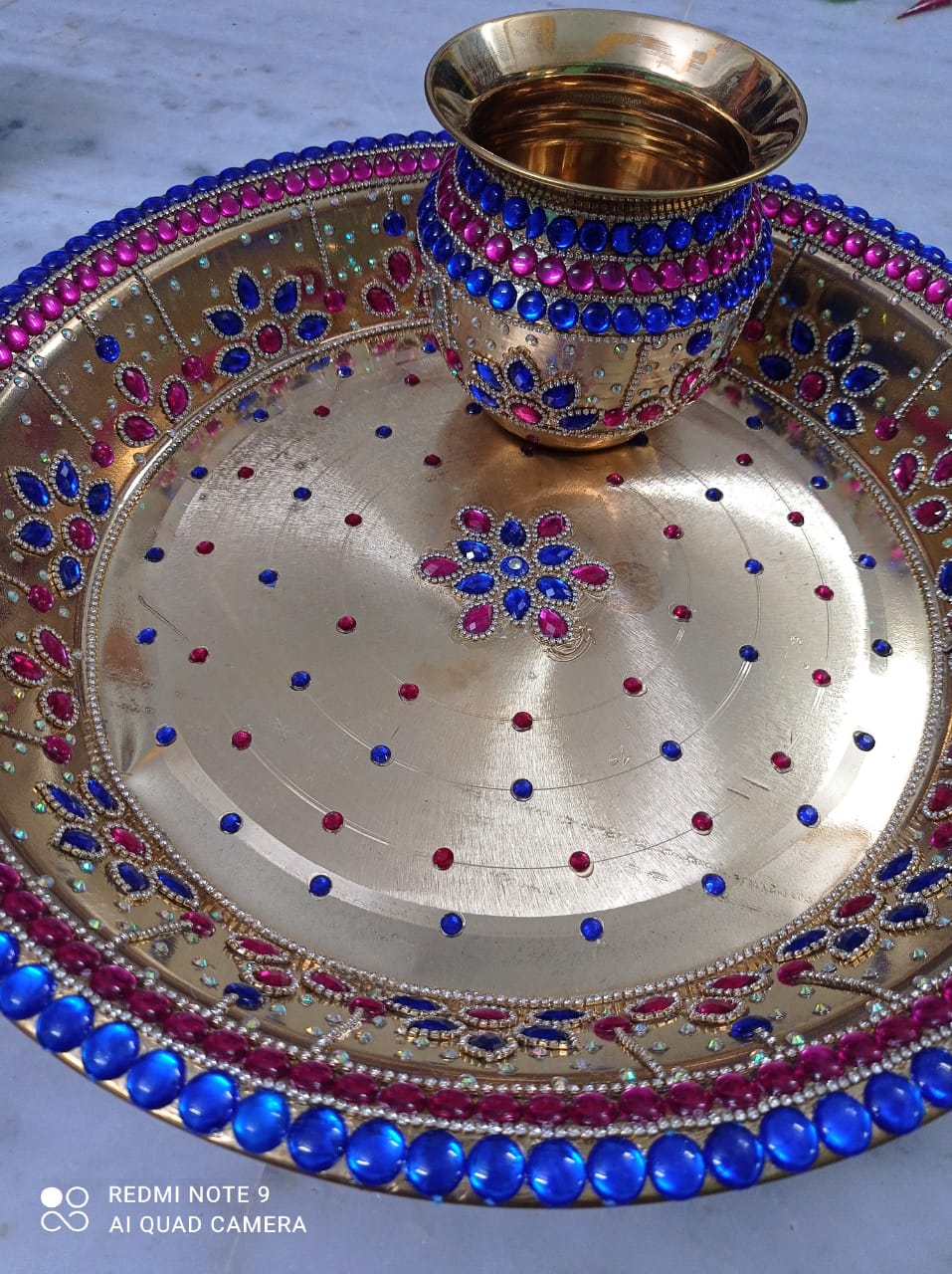 Kanyadanam Set - Chembu & Tambalam - Blue & Pink