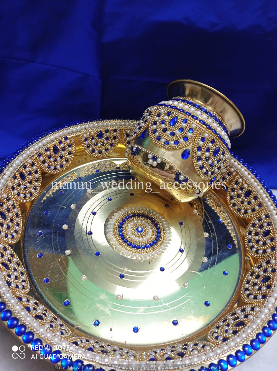 Kanyadanam Set - Chembu & Tambalam - Blue and Gold
