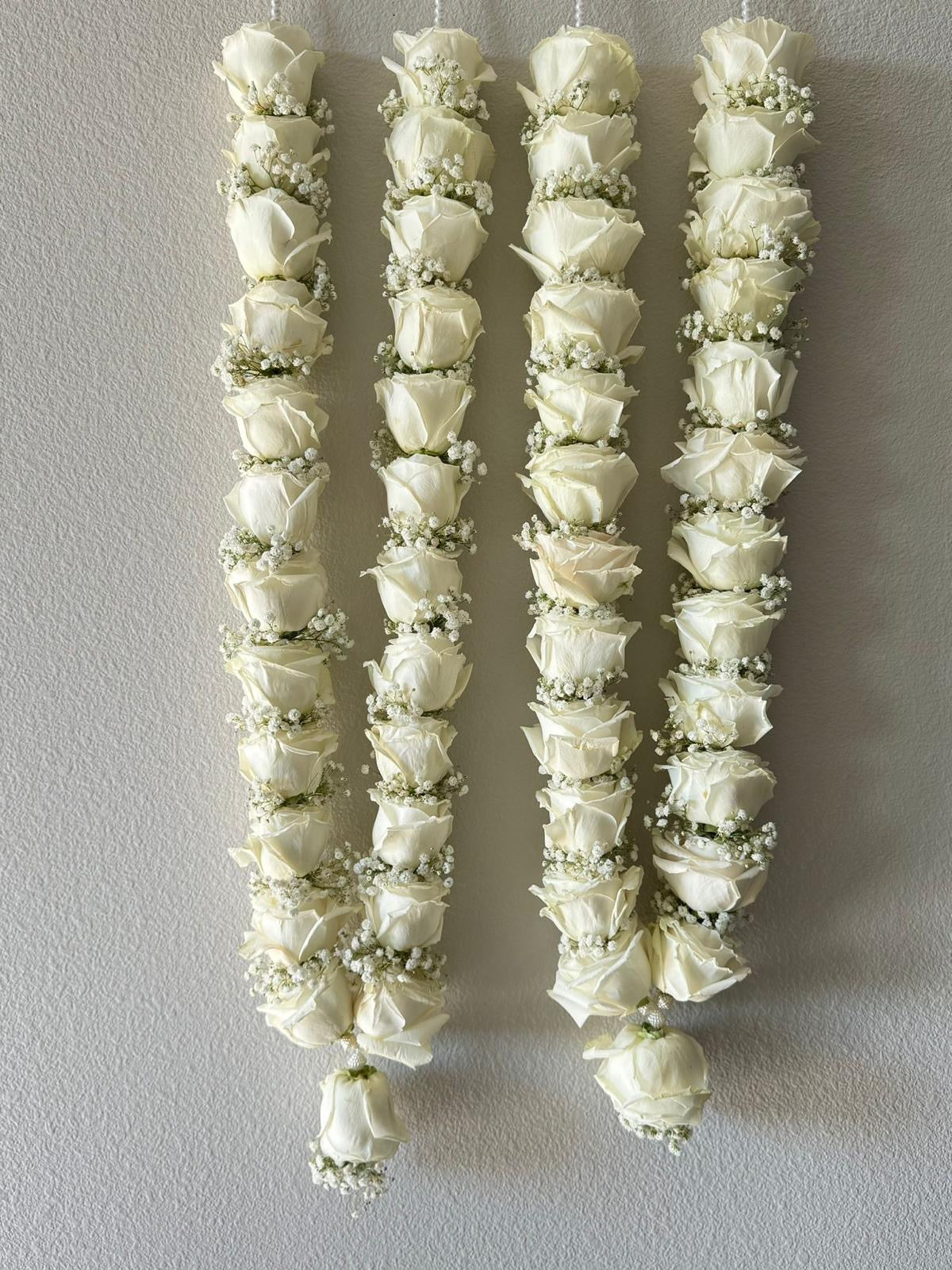 White Roses + Baby’s Breath Garland – Houston